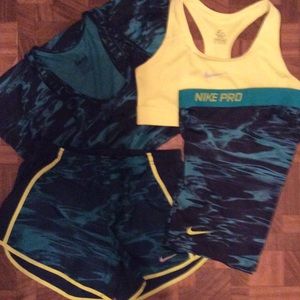 Nike Pro & Pacer Shorts with Tank & Bra