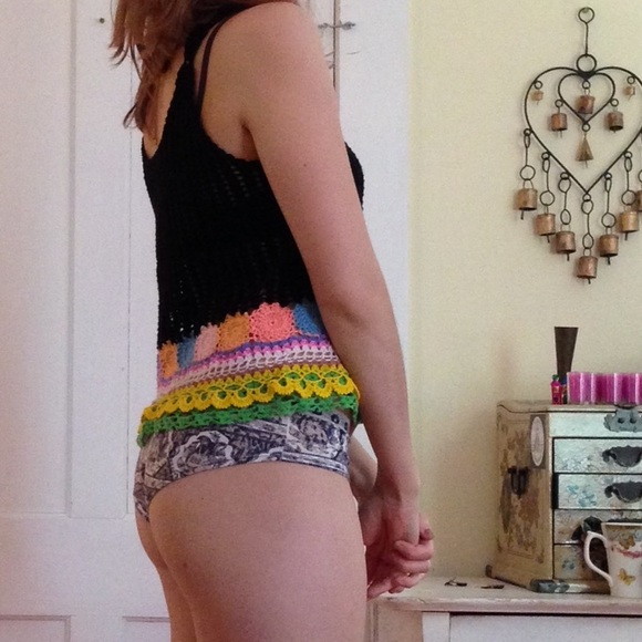 Vintage hippie crochet colorful top - Picture 4 of 4