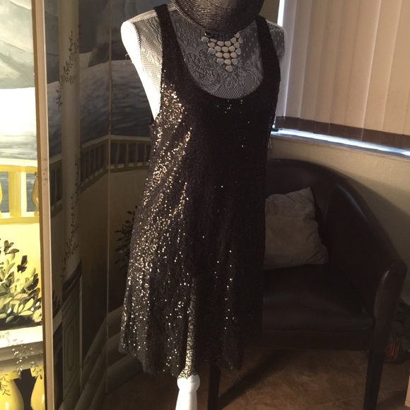 Sequin racer back top or mini dress shear