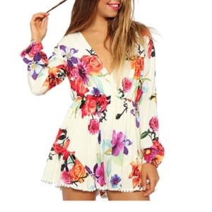 Long sleeve floral romper-Brand New!!