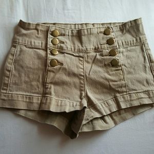 Brass button khaki pants