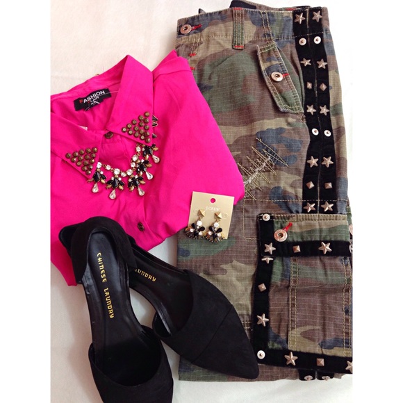 Ecko Red Pants - ‼️CLEARANCE‼️Stud embellished Camo cargo jeans