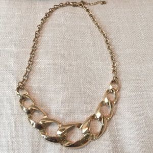 Gold chain link statement necklace