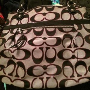 Coach tote with pink detail