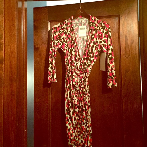 Leopard print true wrap dress size 6.