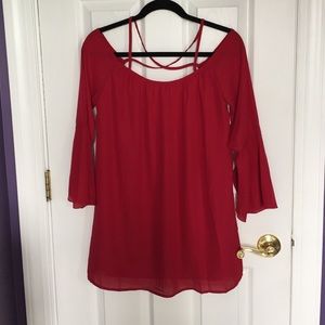 Flowy short red dress from Tobi.
