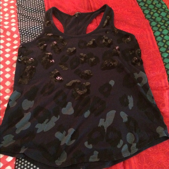 express cheetah sequin racer back tank top!
