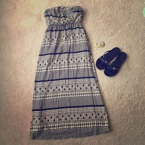 Tribal Strapless Maxi Dress