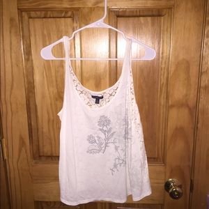 White tank top with flowers