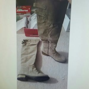 Tan riding boots