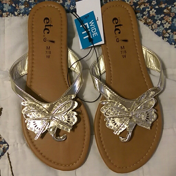NWT Gold Butterfly Sandals