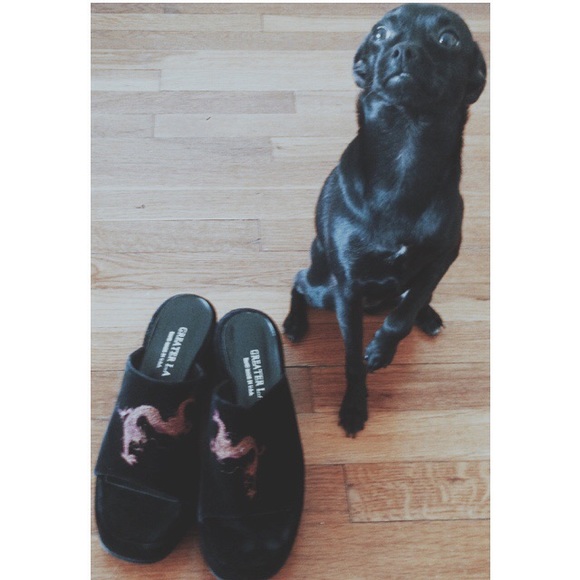 Urban Outfitters Shoes - GREATER LA VELVET FLATFORM SANDALS