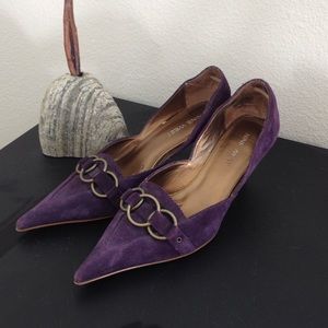 Nine West Pointy Purple Suede Pumps