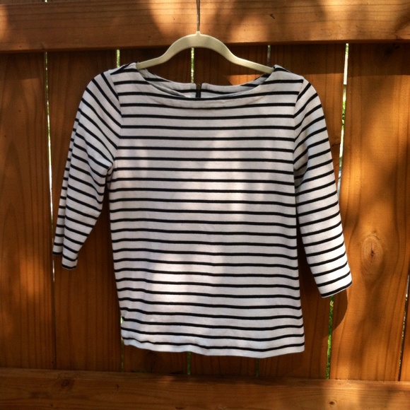LOFT SP 3/4 sleeve striped blouse