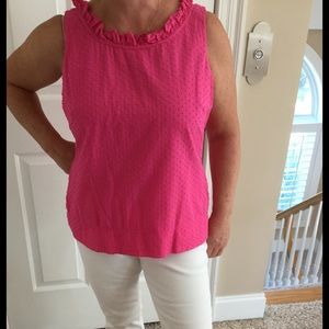 EUC Vineyard Vines pink cotton Tank, Size 16 Women