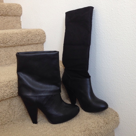 Chinese Laundry black boots. Fold down or up.