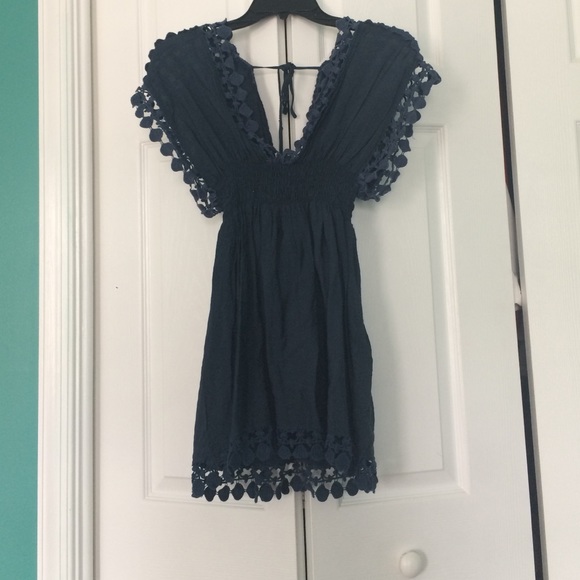 Navy Blue top with trim
