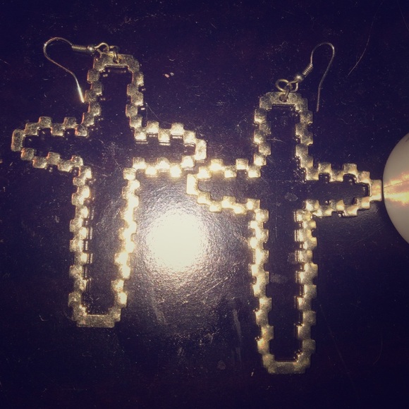 Gold cross earrings