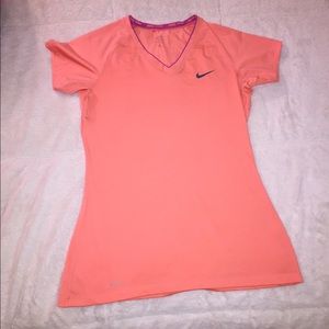 NIKE PRO peach dri-fit t shirt