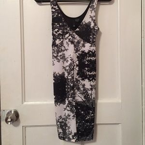 H and M black and white body con dress!