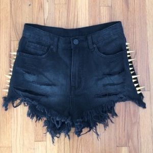🔥UNIF🔥gold spike BACK OFF shorts☀️