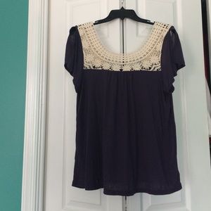 Navy Blue short sleeve w/ trim