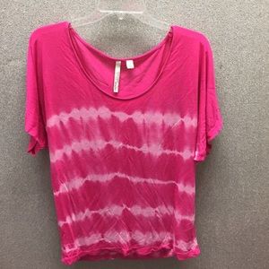 New York & Company pink tie-dye short sleeve top