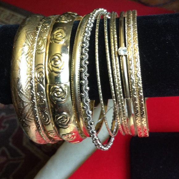 Gold and silver tone bangles. - Picture 2 of 2