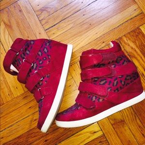 Forever 21 red leopard cheetah wedge sneaker