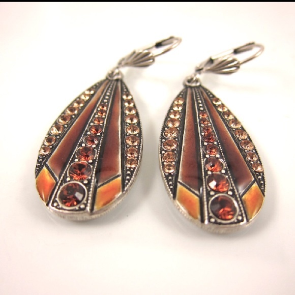 Catherine Popesco Earrings || Amber Enamel