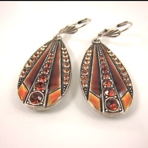 Catherine Popesco Earrings || Amber Enamel