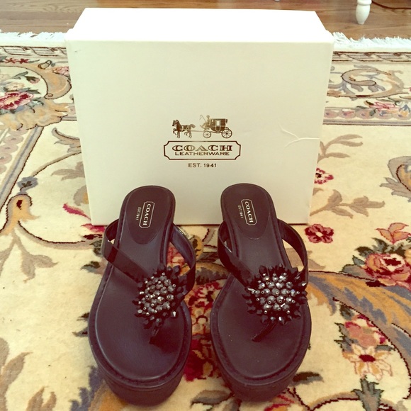 Embellished Coach Wedges