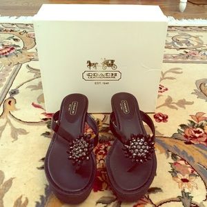 Embellished Coach Wedges