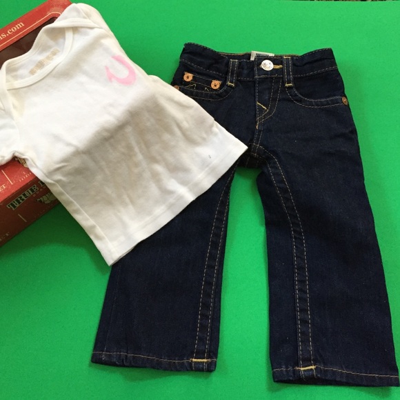 True religion baby jeans and shirt. Comes in a box