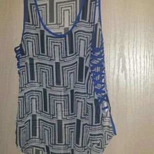 Sheer High Low Blouse