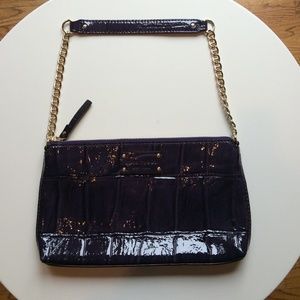 Kate Spade Purple Patent Crocodile Leather Handbag