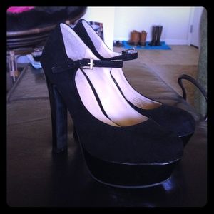 Guess suede platform heels.