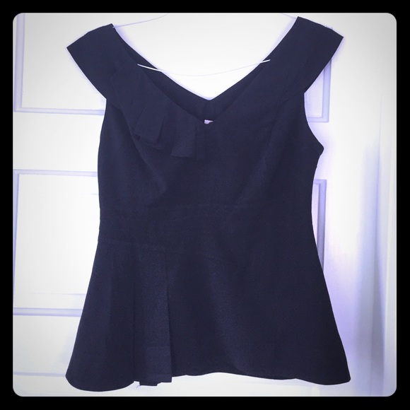 Anthropologie Floreat black top