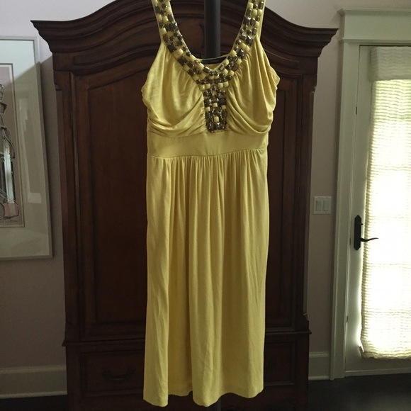 Yellow embellished summer dress