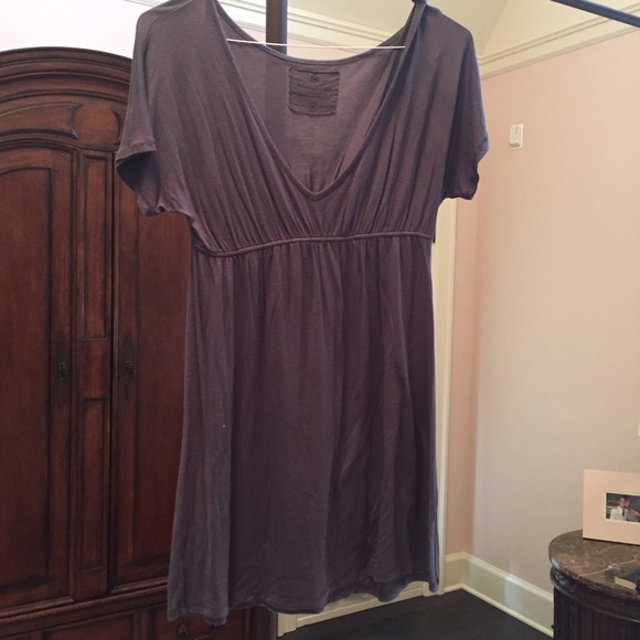 Purple V neck dress