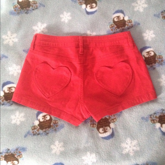 PacSun Denim - Adorable Red shorts w/heart pockets.
