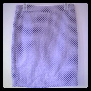 J.crew purple and blue polka dot pencil skirt sz 2