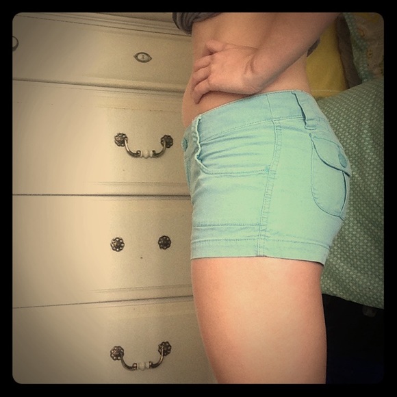 Mossimo Supply Co., light blue shorts.