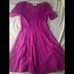 Hot pink, super body flattering, baby doll dress !