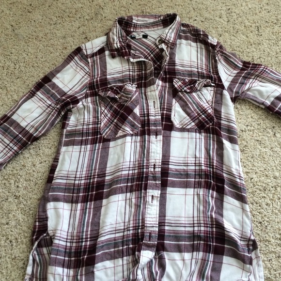 Urban Outfitters BDG maroon and cream flannel