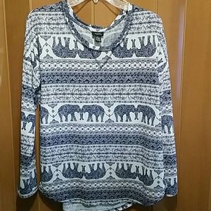 Elephant/aztec print shirt