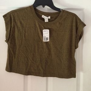Forever 21 olive green crop top