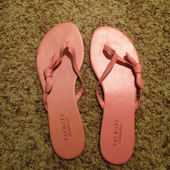Make offer! Talbots Pink Leather Flip Flops