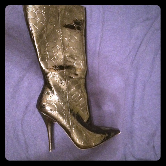 Leather calf high black Aldo boots