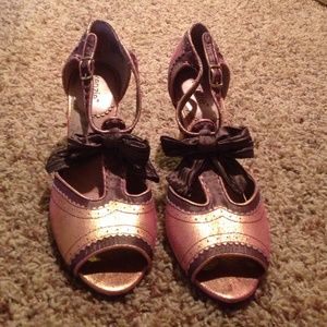 Make offer! Kenzie Gold, Metallic Pink,Brown Heels